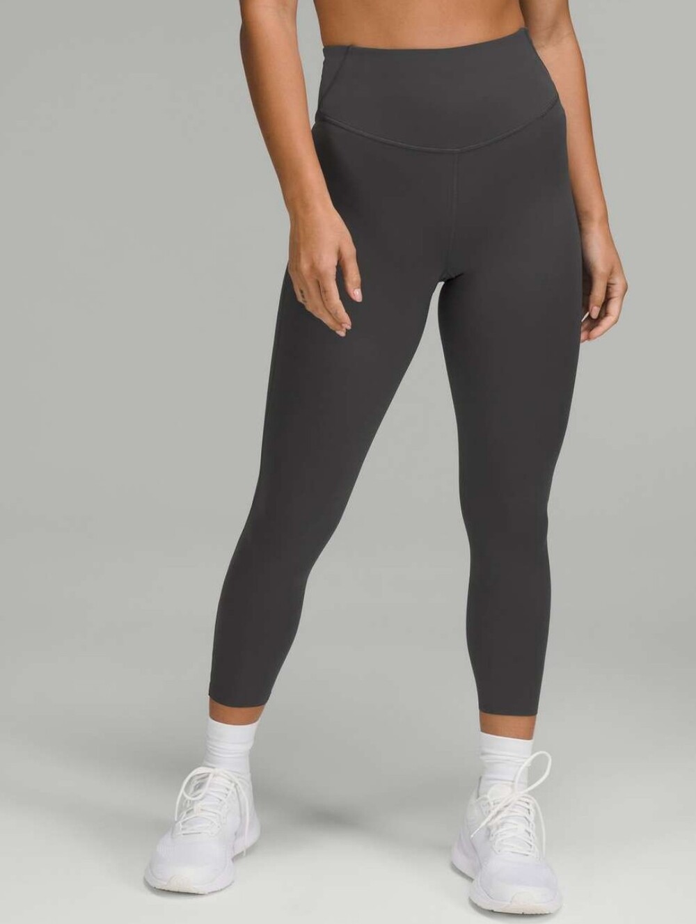 Lululemon Base Pace High Rise 23" Cropped Leggings Size 6 Graphite Grey Nulux - Picture 2 of 13